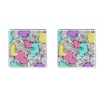 Lines Line Art Pastel Abstract Multicoloured Surfaces Art Cufflinks (Square)