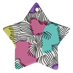 Lines Line Art Pastel Abstract Multicoloured Surfaces Art Star Ornament (Two Sides)