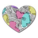 Lines Line Art Pastel Abstract Multicoloured Surfaces Art Heart Mousepad