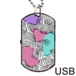 Lines Line Art Pastel Abstract Multicoloured Surfaces Art Dog Tag USB Flash (Two Sides)