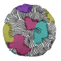Lines Line Art Pastel Abstract Multicoloured Surfaces Art Large 18  Premium Round Cushions from UrbanLoad.com Back