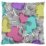 Lines Line Art Pastel Abstract Multicoloured Surfaces Art Large Premium Plush Fleece Cushion Case (One Side)