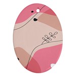 Pink Pattern Line Art Texture Minimalist Design Ornament (Oval)
