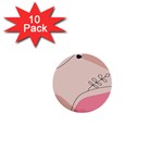 Pink Pattern Line Art Texture Minimalist Design 1  Mini Buttons (10 pack) 