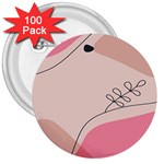 Pink Pattern Line Art Texture Minimalist Design 3  Buttons (100 pack) 