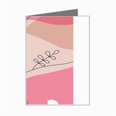 Pink Pattern Line Art Texture Minimalist Design Mini Greeting Card from UrbanLoad.com Left