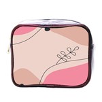 Pink Pattern Line Art Texture Minimalist Design Mini Toiletries Bag (One Side)