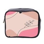 Pink Pattern Line Art Texture Minimalist Design Mini Toiletries Bag (Two Sides)