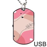 Pink Pattern Line Art Texture Minimalist Design Dog Tag USB Flash (One Side)