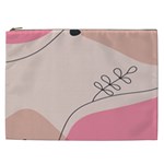 Pink Pattern Line Art Texture Minimalist Design Cosmetic Bag (XXL)