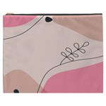 Pink Pattern Line Art Texture Minimalist Design Cosmetic Bag (XXXL)