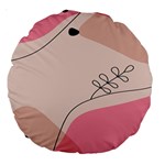Pink Pattern Line Art Texture Minimalist Design Large 18  Premium Round Cushions