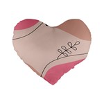 Pink Pattern Line Art Texture Minimalist Design Standard 16  Premium Flano Heart Shape Cushions
