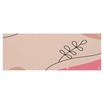 Pink Pattern Line Art Texture Minimalist Design Banner and Sign 8  x 3 