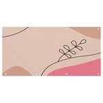 Pink Pattern Line Art Texture Minimalist Design Banner and Sign 8  x 4 