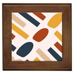 Boho Bohemian Style Design Minimalist Aesthetic Pattern Art Shapes Lines Framed Tile
