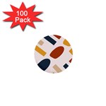 Boho Bohemian Style Design Minimalist Aesthetic Pattern Art Shapes Lines 1  Mini Buttons (100 pack) 