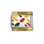 Boho Bohemian Style Design Minimalist Aesthetic Pattern Art Shapes Lines Gold Trim Italian Charm (9mm)