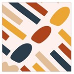 Boho Bohemian Style Design Minimalist Aesthetic Pattern Art Shapes Lines Square Satin Scarf (36  x 36 )
