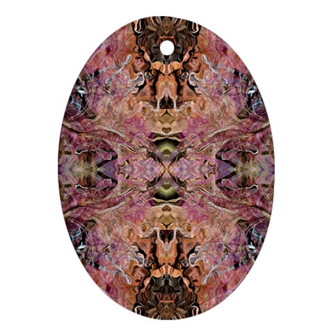 Pink on brown Ornament (Oval) from UrbanLoad.com Front