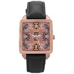 Pink on brown Rose Gold Leather Watch 