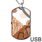 Bohemian Digital Minimalist Boho Style Geometric Abstract Art Dog Tag USB Flash (One Side)
