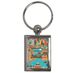 City Painting Town Urban Artwork Key Chain (Rectangle)