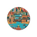 City Painting Town Urban Artwork Rubber Coaster (Round)