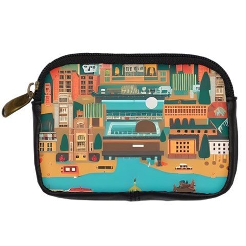 City Painting Town Urban Artwork Digital Camera Leather Case from UrbanLoad.com Front