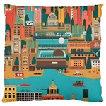 City Painting Town Urban Artwork Standard Premium Plush Fleece Cushion Case (One Side)