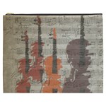 Music Notes Score Song Melody Classic Classical Vintage Violin Viola Cello Bass Cosmetic Bag (XXXL)