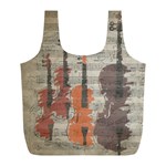 Music Notes Score Song Melody Classic Classical Vintage Violin Viola Cello Bass Full Print Recycle Bag (L)