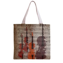 Music Notes Score Song Melody Classic Classical Vintage Violin Viola Cello Bass Zipper Grocery Tote Bag from UrbanLoad.com Back