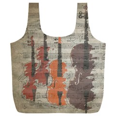 Music Notes Score Song Melody Classic Classical Vintage Violin Viola Cello Bass Full Print Recycle Bag (XXL) from UrbanLoad.com Back