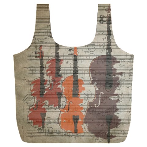 Music Notes Score Song Melody Classic Classical Vintage Violin Viola Cello Bass Full Print Recycle Bag (XXXL) from UrbanLoad.com Front
