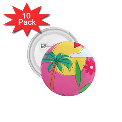 Ocean Watermelon Vibes Summer Surfing Sea Fruits Organic Fresh Beach Nature 1.75  Buttons (10 pack) from UrbanLoad.com Front