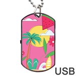 Ocean Watermelon Vibes Summer Surfing Sea Fruits Organic Fresh Beach Nature Dog Tag USB Flash (One Side)