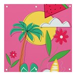 Ocean Watermelon Vibes Summer Surfing Sea Fruits Organic Fresh Beach Nature Banner and Sign 3  x 3 