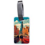 London England Bridge Europe Buildings Architecture Vintage Retro Town City Luggage Tag (one side)