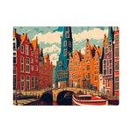 London England Bridge Europe Buildings Architecture Vintage Retro Town City Premium Plush Fleece Blanket (Mini)
