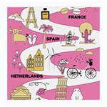 Roadmap Trip Europe Italy Spain France Netherlands Vine Cheese Map Landscape Travel World Journey Medium Glasses Cloth (2 Sides)