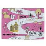 Roadmap Trip Europe Italy Spain France Netherlands Vine Cheese Map Landscape Travel World Journey Cosmetic Bag (XXL)