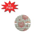 Bear Cartoon Pattern Strawberry Rainbow Nature Animal Cute Design 1  Mini Magnet (10 pack) 