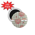 Bear Cartoon Pattern Strawberry Rainbow Nature Animal Cute Design 1.75  Magnets (100 pack) 