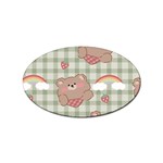 Bear Cartoon Pattern Strawberry Rainbow Nature Animal Cute Design Sticker Oval (10 pack)