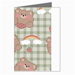 Bear Cartoon Pattern Strawberry Rainbow Nature Animal Cute Design Greeting Card