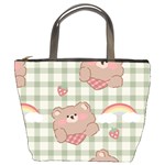 Bear Cartoon Pattern Strawberry Rainbow Nature Animal Cute Design Bucket Bag