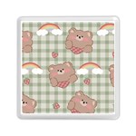 Bear Cartoon Pattern Strawberry Rainbow Nature Animal Cute Design Memory Card Reader (Square)