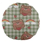 Bear Cartoon Pattern Strawberry Rainbow Nature Animal Cute Design Large 18  Premium Round Cushions