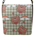 Bear Cartoon Pattern Strawberry Rainbow Nature Animal Cute Design Flap Closure Messenger Bag (S)